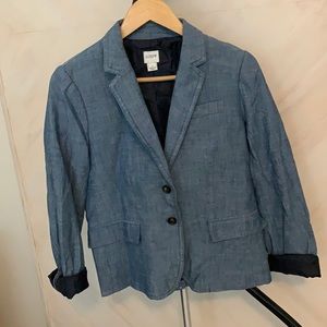 J Crew Chambray Blazer. Size 6